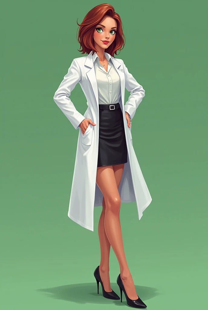 female pharmacist cartoon style full body