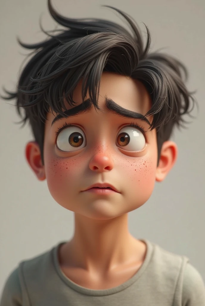 A boy with confusion