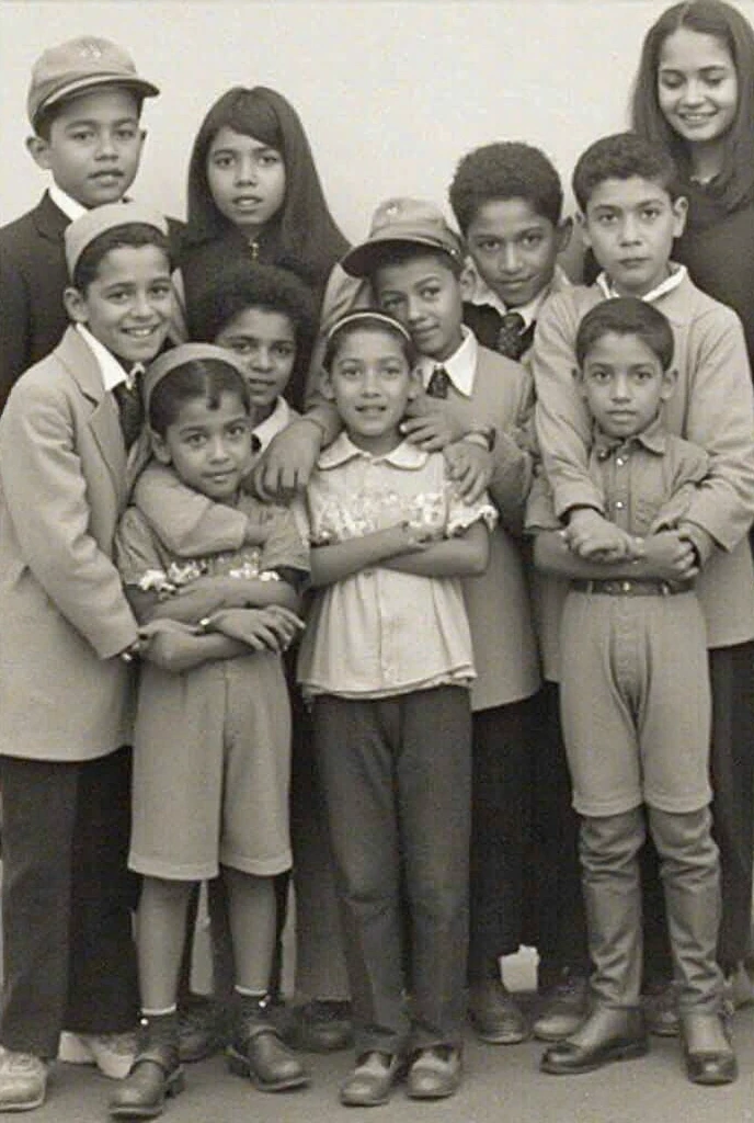 There are three boys in uniform posing for a photograph, uma fotografia colorida, Foto realista, fotografia colorida, Fotografia tirada em 2 0 2 0, Fotografia de 2 0 0 0, Family photo, fotografiagrafia colorida, fotografia de perfil, fotografia colorida, imagem antiga, Soldados, usando uniforme militar, imagem do avatar, fotografia