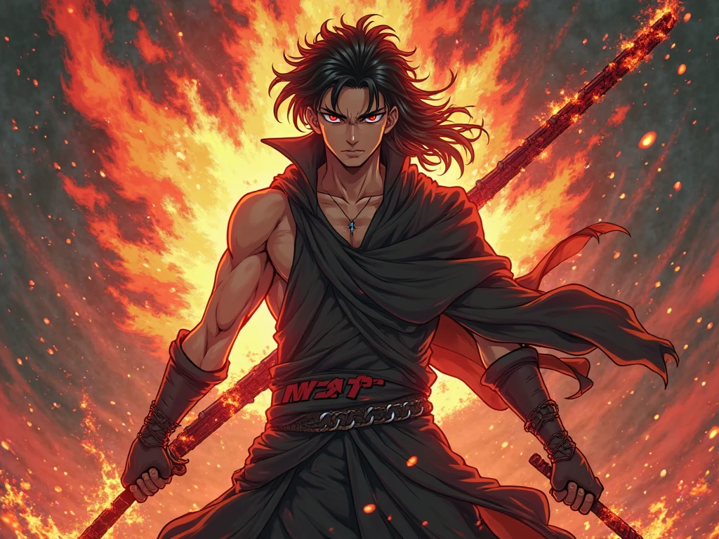 Create a demon slayer pillars poster with sanemi in the center of the image
