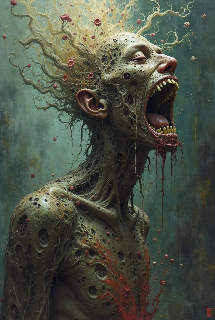 ((best quality)), ((masterpiece)), (high detailed), disgusting body horror person, full body, nuclear explosion in head, grey brain spread, eyes glow, guts on the ground, blood is everywhere, (in the woods:0.9), beautiful intricately detailed, dof, realistic light, realistic shadow, <lora:bodhor:1> <lora:bubble:0.65>