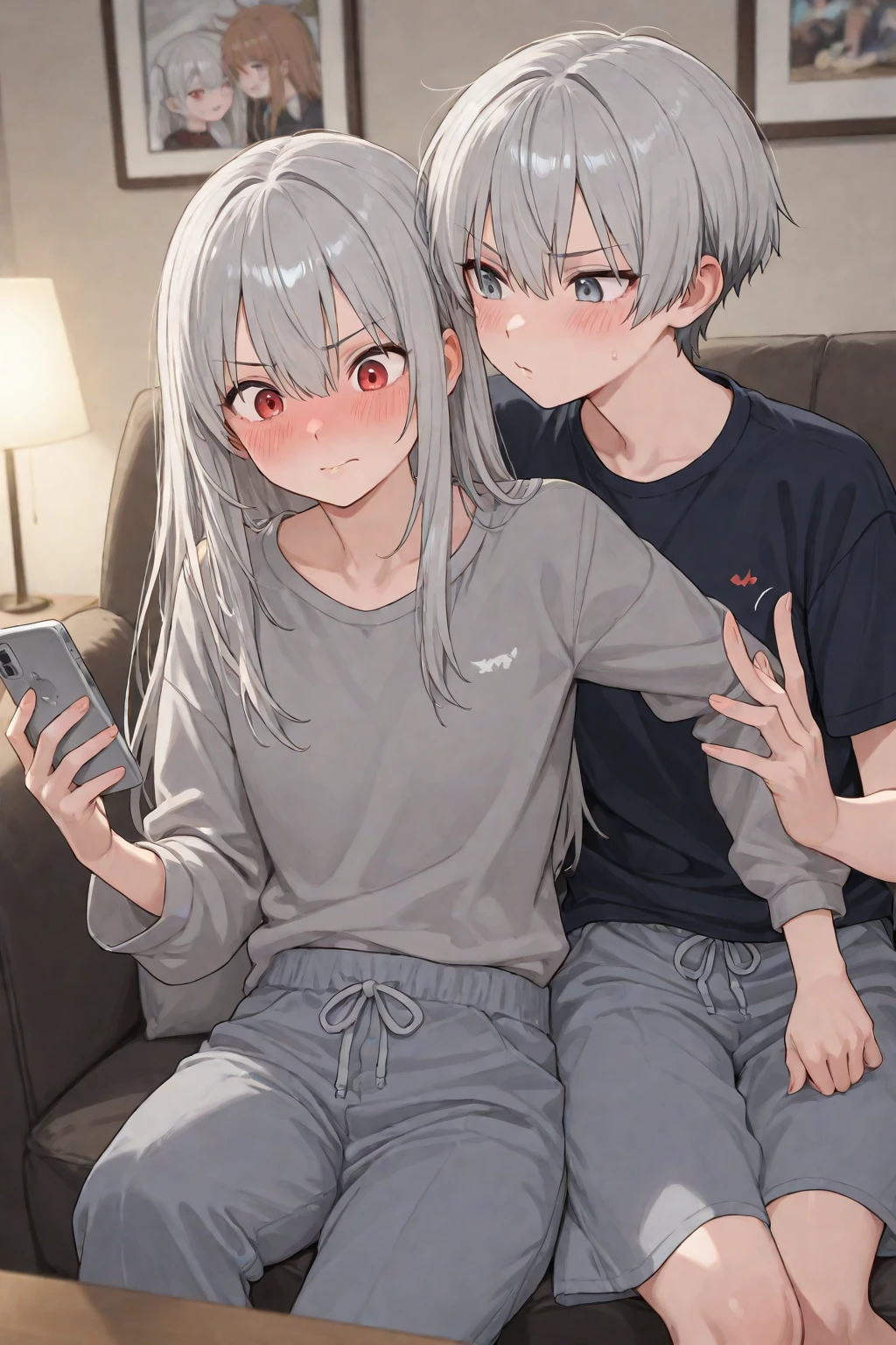 1male,1girl,{{{{Boy tramples on girl's vagina with his feet}}}},1boy,standing,foot on her pussy,black hair,white skinned,young aged man,1girl,Lying on your back,Close ~ eyes,orgasm,Dripping saliva,Cramp,in heat,yellow pajamas,Brown Hair, short hair, ponytail,Flat Chest,