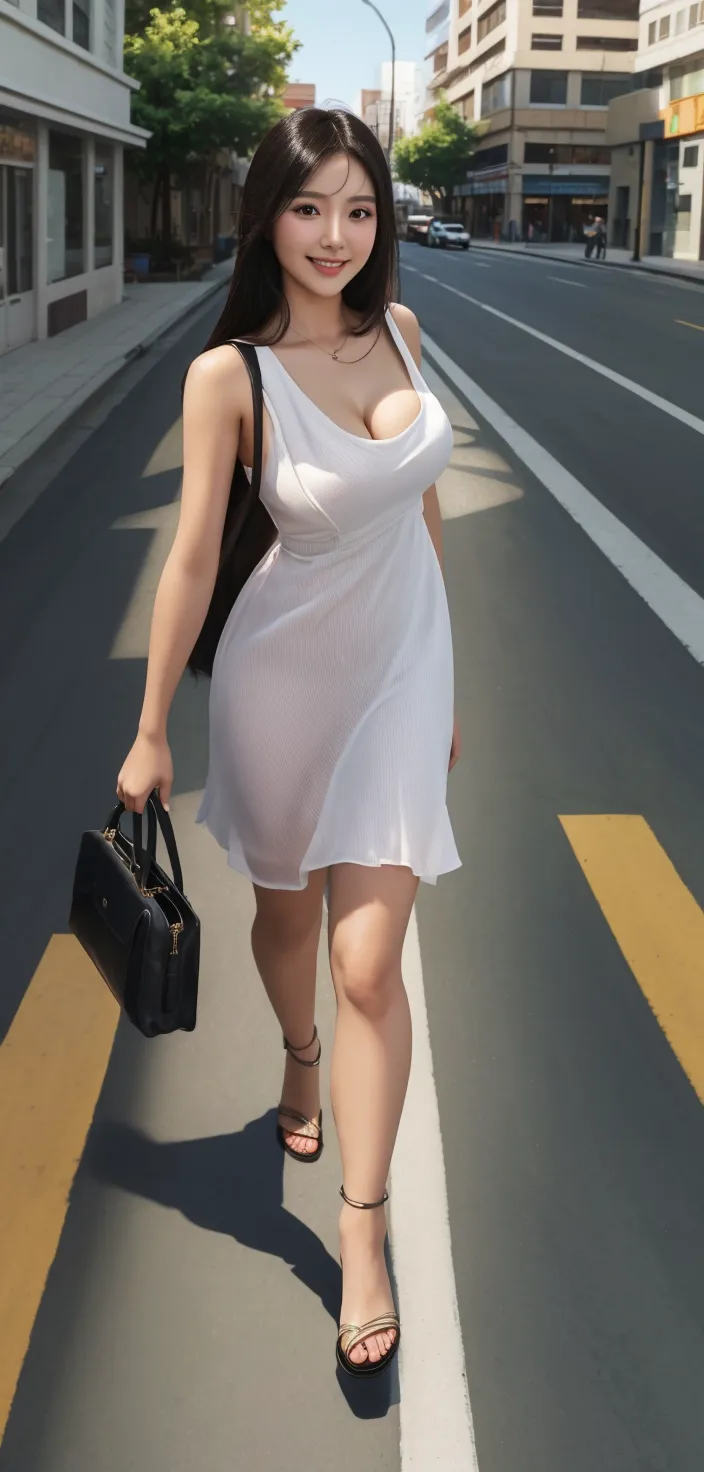 (​masterpiece、top-quality)、(realisitic)、Standing Pose、On the roof of a building at night、hight resolution、ighly detailed、(very very gigantic boobs:1.2)、Big and perfect hands、Detailed finger、beatiful detailed eyes、(Fancy makeup:1.0)、(long wavy brown hair:1.2)、Superfine Face、looking at the viewers、(Wearing knee-high boots:1.4、high-heels)、(Beautiful 45 year old Japan woman in white see-through mini dress:1.4)、(Full-body photography from a distance:1.4)、No Underwear、Facing the front