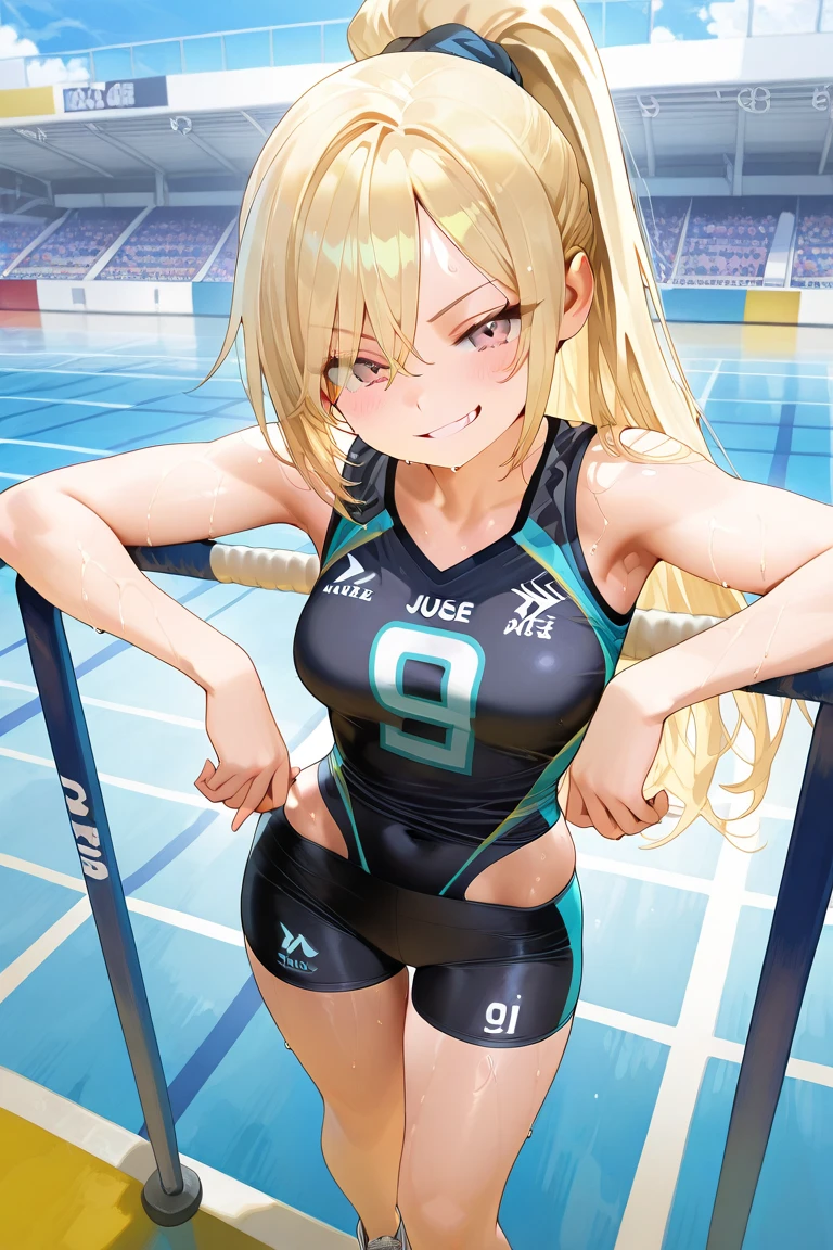 ((best qualityer)), a beautiful girl wearing an artistic gymnastics outfit, bun in her hair