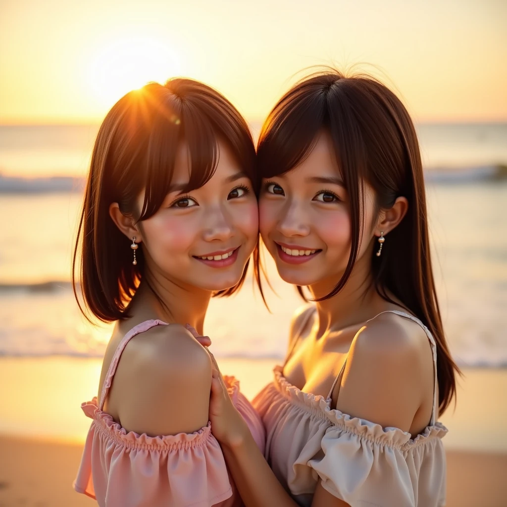 (((Sunset Beach in Hawaii)))、(((Orders from professional photographers、Sensual laughter and provocative poses)))、(((Best waist strap:1.2)))、(((Kneel)))、(Light brown eyes staring into the distance)、(((First Person Portrait)))、Detailed eyes, double eyelid、(((Cute micro bikini)))、(((ASA Sensitivity 50 Camera Settings、Spring 85mm、 Opening 1.0)))、(((真っ白な股間に食い込むビキニ姿でKneel)))alone、(Realistic depiction)、(((Leave the facial expressions in the original image as they are)))、Photorealista、masterpiece、In 8K、High resolution、alone、More detailed faces、(Professional Lighting、Bokeh Depth of Field)、(Particles of light、Lens flare、Glowing particles:0.6)、(Dynamic Pose:1.2)、Soft lighting、Low angle view、((Beautiful sunset)) 、((Upward diagonal:1))、(Portrait:0.6)、(Maintains natural facial proportions)、(D Cup Big Chest)、 (Medium Hair)、Floating Hair、A seductive smile、Perfect Anatomy、(((solo:1.5)))