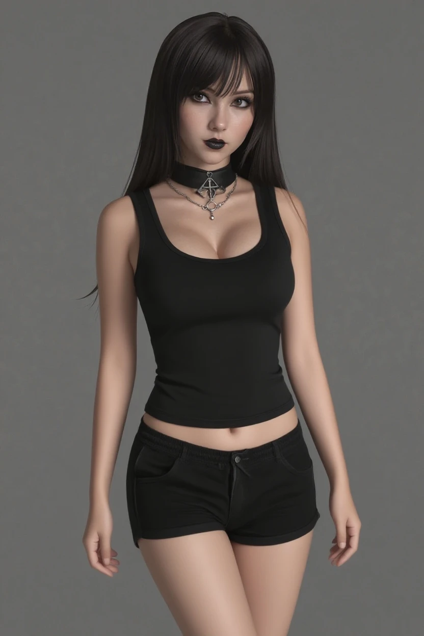 FROM ABOVE FULL BODY, Madelaine Petsch, JANE MARGOLIS ((Pale Skin)), ((Pearl Skin)), ((black hair with bangs)), ((wearing black band shirt)) Sexy Yongue Woman ((She has long straight black hair with straight bangs above her eyebrows and icy light blue eyes, pale skin, a atletic defined toned body, a thin waist, wide hips and. She really likes heavy metal and post punk, she knows how to fight karate, capoeira and Brazilian jiu-jitsu. she always wears black clothes or band shirts along with gothic or metal accessories.)) Portrait ((Perfect Feminine Face)), Precision, 8K, High Detail, (Highly Detailed CG Unity 8K Wallpaper), Ultra-realistic Full Shot Body Image, Beautiful (Skinny) Sexy, Trending in CGSociety, Complex, High Definition, Sharp Focus, Dramatic, Volume Lighting, Digital painting, intense model shooting style, (highly detailed CG Unity 8K wallpaper), full-shot body photos of the most beautiful works in the world, pearl skin, professional majestic oil paintings by Ed Blinkey, Atey, Studio Ghibli, Jeremy Mann, Greg Manchez, Antonio Moro, trending on ArtStation, Trending, Incremental, High Detail, Sharp Focus, Mid Journey and dramatic and photorealistic painting art by Greg Rutkowski at CGSociety