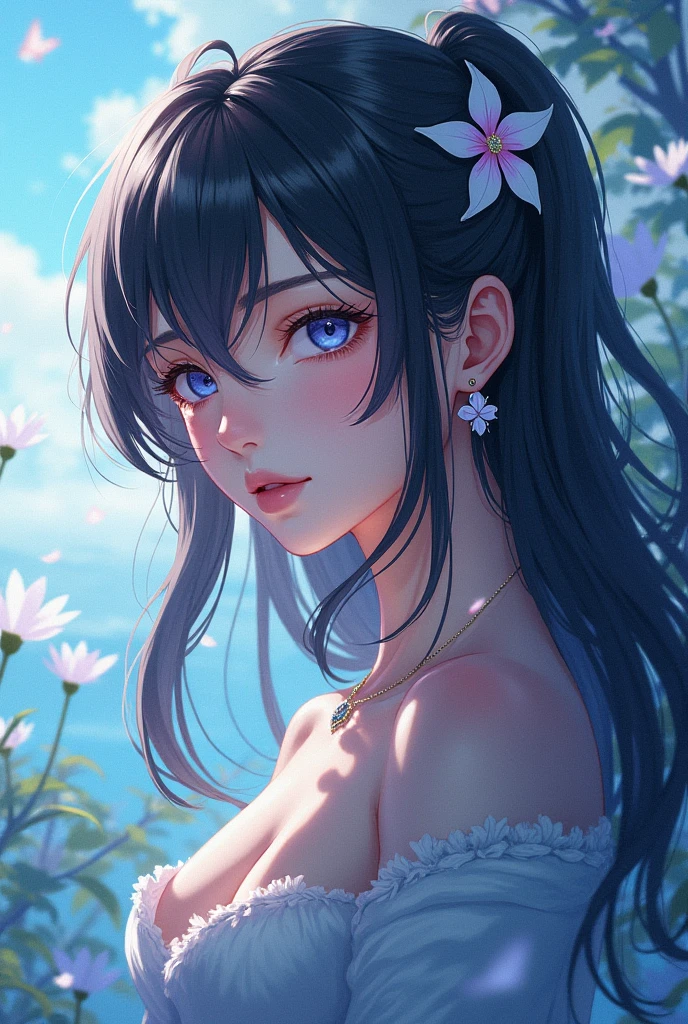 Anime girl in bikini with cat ears and blue top, beautiful anime girl, beautiful anime woman, beautiful charming anime woman, attractive anime girl, anime style 4k, seductive anime girl, Extremely detailed Artgerm, Beautiful seductive anime teen, beautiful anime girl-кошка, beautiful anime girl, Beautiful anime portrait, digital anime art