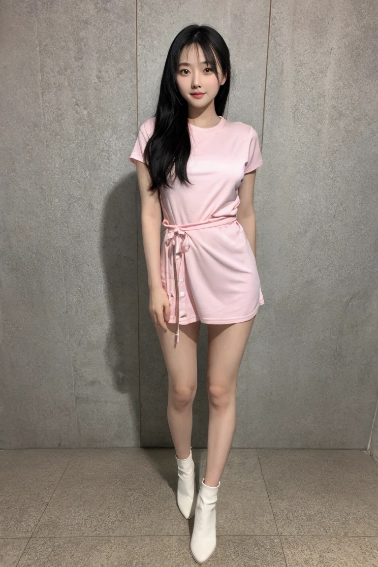 mix4, 20d, solo, long_hair, shirt, dress, high_heels, full_body, look_at_viewer, (8k, RAW photo, best quality, mastery:1.2), (realistic, photo-realistic:1.37), professional lighting, photon mapping, light energy transfer, physically based rendering,
