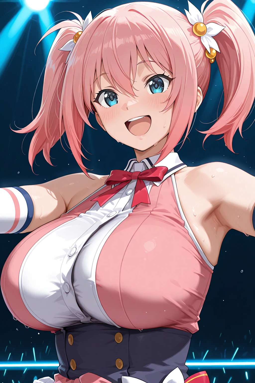 独奏, itsuki nakano, bangs, Blue eyes, hair between eyes, ahoge, red hair, star \(symbol\), hair ornament, star hair ornament, empty eyes ,large breasts, nipple, Running, ,factory, Heavy snowfall area frozen wet crying mountain Alone, crying, Naked, , Peeing, lactation, projectile lactation