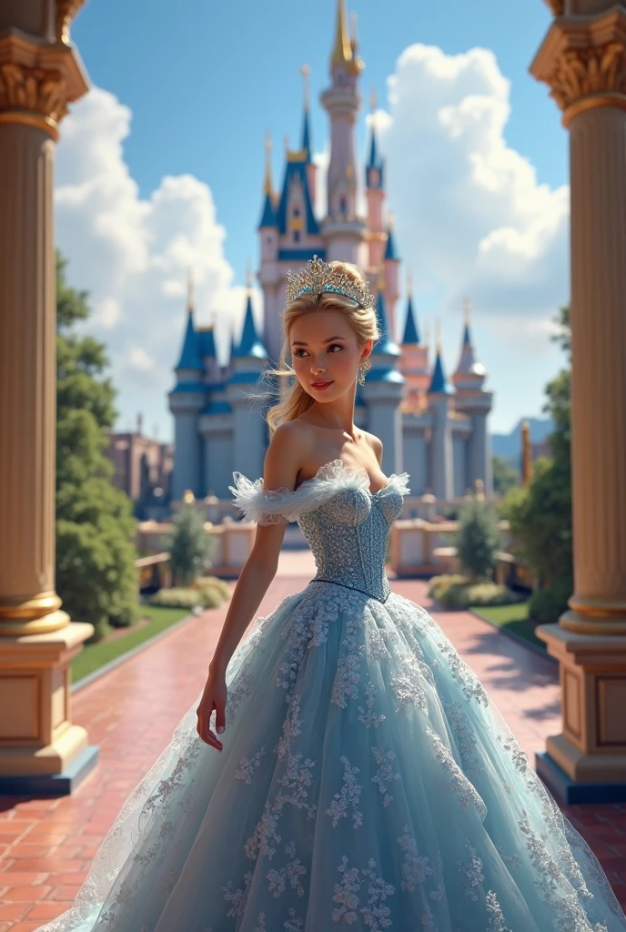 ((masterpiece:1.2), best quality, highres, ultra-detailed), solo, 1girl,
(CinderellaWaifu,princess cinderella from disney,beautiful skin,swept bangs,top knot:1.4),(18 years old,large , eyes,turquoise eyes,blonde hair:1.1),elegant face,(blue headband:1.3),
princess,
(1girl, solo:1.4), cowboy shot,(light blue rococo style gown:1.4), long gloves, looking at viewer, (outdoor,at night,castle,starry sky:1.2),cute pose 