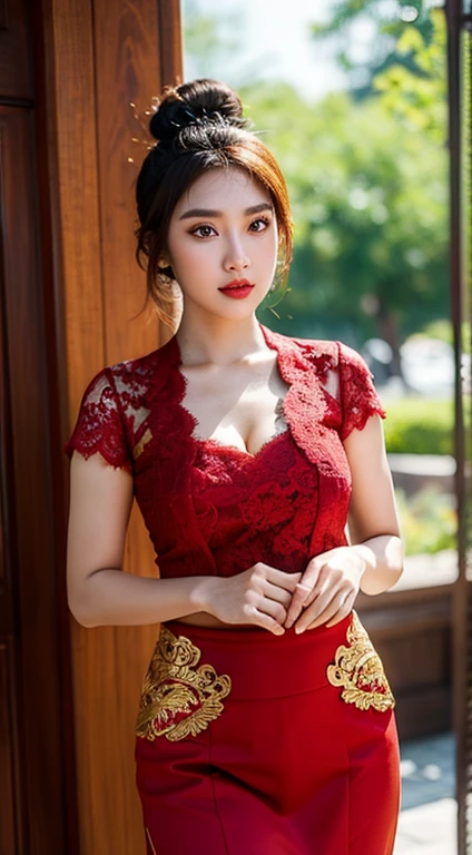 (best high quality:1.2), Work of art, 8k, extremely detailed, (High detail:1.2), (Hotlexi woman), Solo, 24 year old Vietnamese female, (dress),