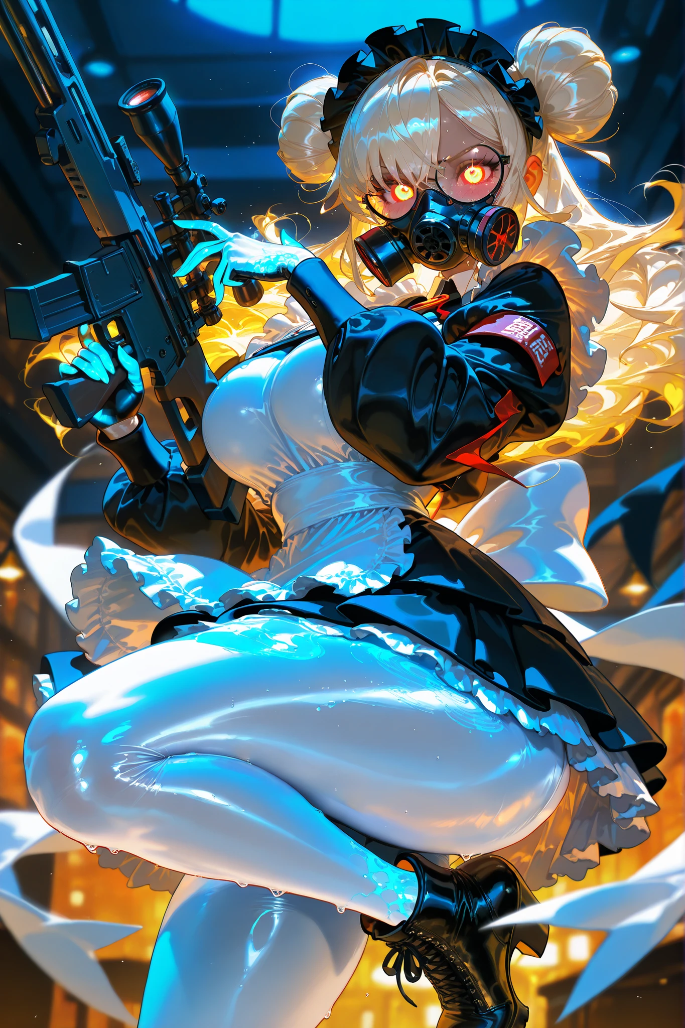 official art, unity 8k wallpaper, Super detailed, masterpiece, highest quality, (very detailed),(Raw photo,highest quality),(realistic,Photoreal:1.3),dynamic angle, fire glow effect, professional lighting, side light, cinematic light, ultra high resolution,best shadow, particles of light, Fine skin texture, detailed face, intricate details, Super detailed, shine,full body, masterpiece, royal background,beautiful face,blurred background,28 year old beautiful girl,shiny skin,thin,nice companion,delicate body、thin legs,beautiful black dress,black gloves, black thighhighs, white panties,sweaty,during the day,((Skirt flips up:1.2)),NSFW,sleeveless,tight clothes,Clothes sticking to the body,((chest expansion)),Extremely short mini skirt,raise one leg, Real World, Natural light,perfect Natural light,looking at viewer,

