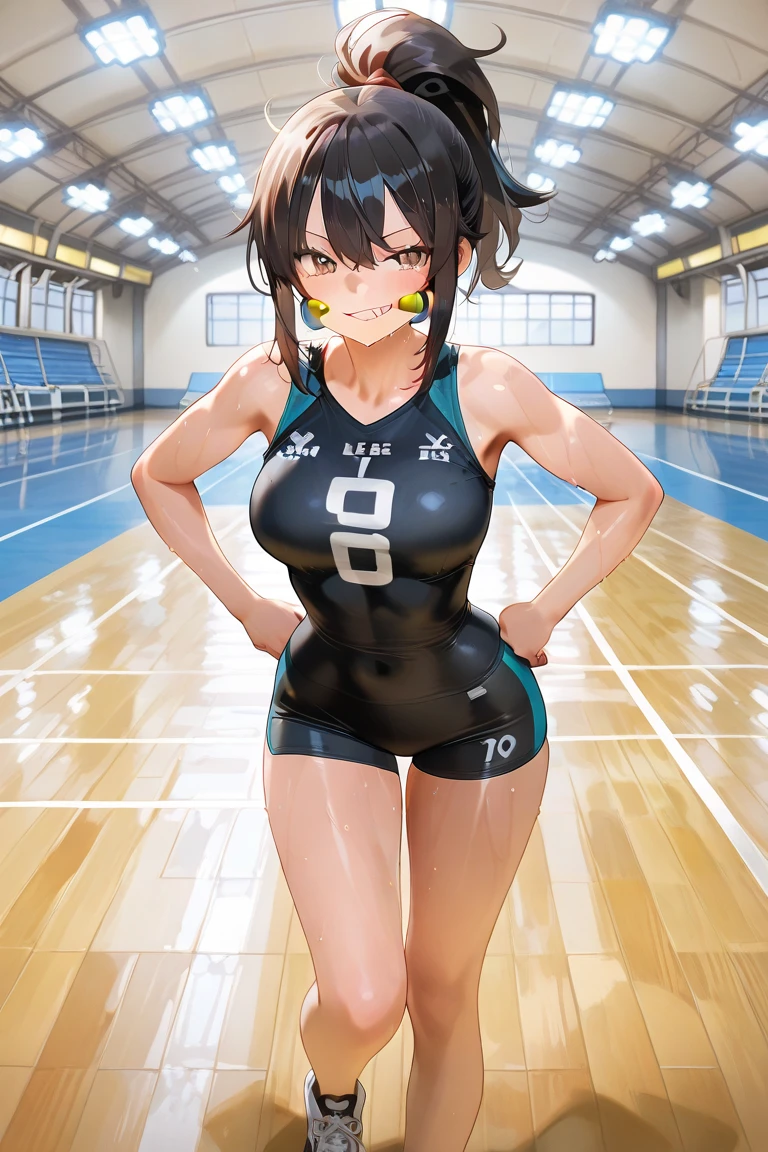 Beautiful mature woman、Rhythmic Gymnastics。Stadium、Serious expression、Sexy、Earrings、sit、Lying down、Dynamic Pose、leotard、Hide your skin、Adorable expression、