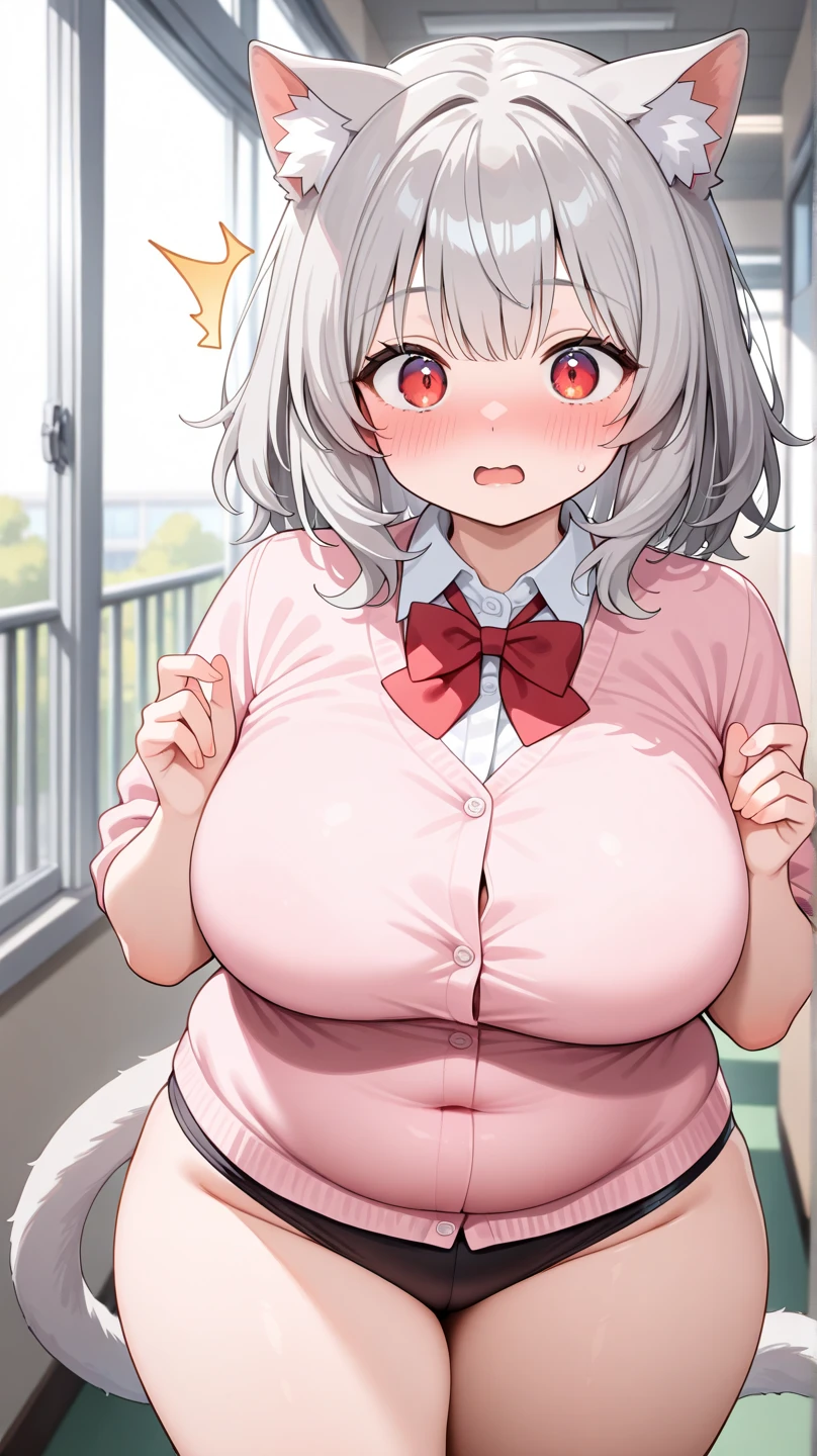 one person、、Kindergarteners、、、、Bobbed hair、Pattsun Bob、Short Bob Hair、Headband、Waist ribbon、Gray Hair、Magical Girl Cosplay、Pink Theme、Pink heavy dress、Frills、Puffy short sleeves、Squatting with legs apart、Pussy、Thick white love juice、Drip a large amount of love juice、blush、Close your eyes and scream、See-through clothing、Masturbation、masturbation behavior、Picking Pussy、Huge breastassage the breasts、Sweat、orgasm、Climax、Van Dyke Color、Round Glasses、Striped underwear