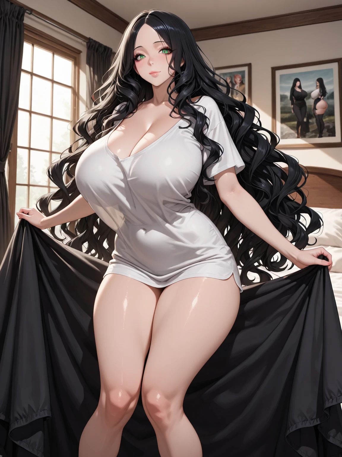Cute girl, glasses, business suit, (photoPractical:1.4), (masterpiece, Side Light, Delicate and beautiful eyes: 1.2), Dynamic poses, masterpiece*portrait, Practical, 3D Face, Glowing eyes, Shiny black hair, Glowing skin, Solitary, (diaphragm), Extra long curly hair, Smile, From the blow, (masterpiece), best quality, from below, necklace, earrings,Full breasts, (Large Breasts:1.7), Cleavage, in the streets, fat Girl, very Curvy