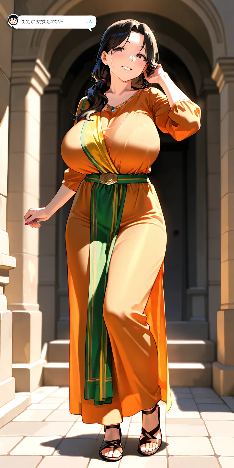 Wonderful, sexy 55 year old black milf in a sexy yellow dress posing for a picture, inviting photographer wearing yellow silk robe, alluring plus sized model, curvaceous. detailed, cinematic, realistic