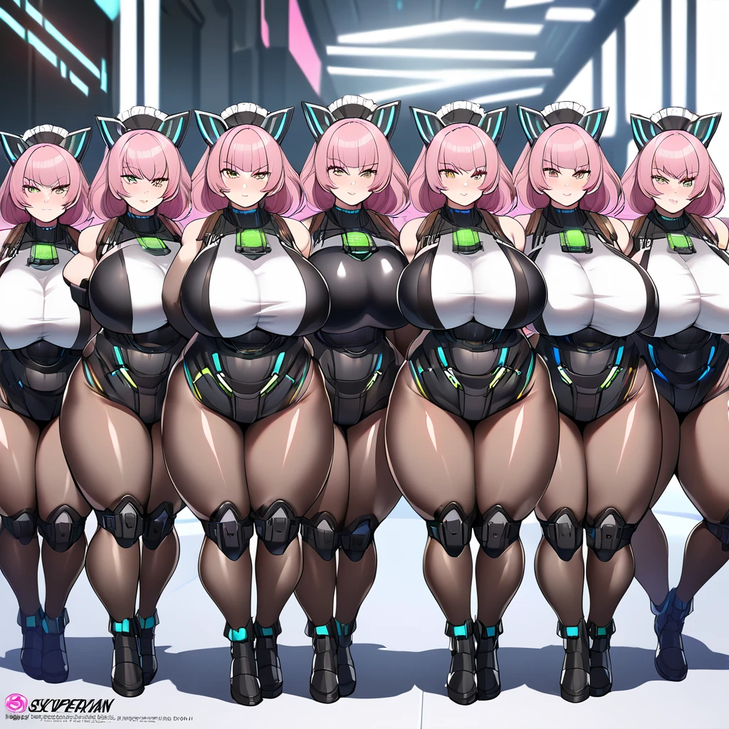 (masterpiece), highest quality, high resolution, NSFW, (5 girls, group photo:1.4), (intricate high detail body:1.1), (Plumpしたからだ:1.1), (big:1.5), (black skin:1.1)、(logic:1.2), blonde, twin tails, (open your mouth, smiling ahegao:1.2),wink, peace sign, (latex bikini:1.2), cowboy shot, (battlefield city:1.1)、machines and girls、giant busty robot、cute big breasted android、fighting girls、Fusion with mecha、wide angle lens、Mr.々type of girls、earrings、(pregnant woman、thick thighs、thick legs、thick waist、big ass、big nipples、big areola、big nipples)、full body photo、big breasts、Plump、plump body、earrings、bangle、Foot wheels、(nail polish、pedicure)、large and disproportionate breasts、large and disproportionate breastsの谷間、Chest apart, (Super high resolution、Precise details、Thick jiggling arms、perfect face、big lips、Big eyes、eyes wide open、necklace、sex、hard nipples、、((team of girls、thousands of girls、Alignment、Group photo))、With no panties、big breasts、realistic anal、real big pussy、steel girl、spread、headband、hairpin、seductive face