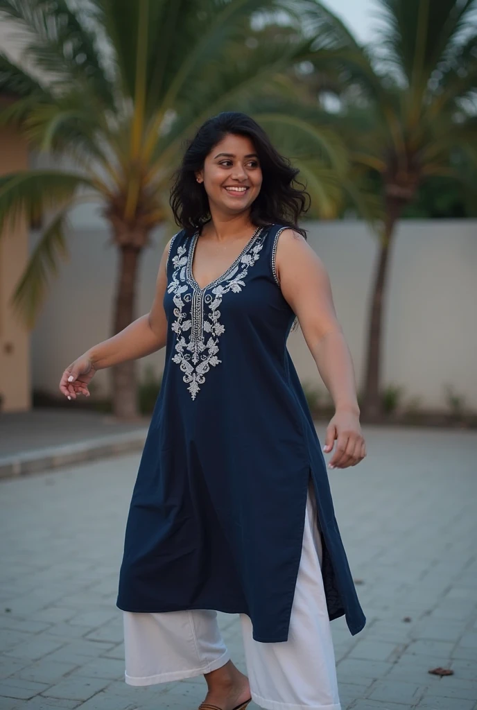 പാവാടയും ബ്ലൗസും ധരിച്ച കേരളത്തിലെ പെൺകുട്ടി
