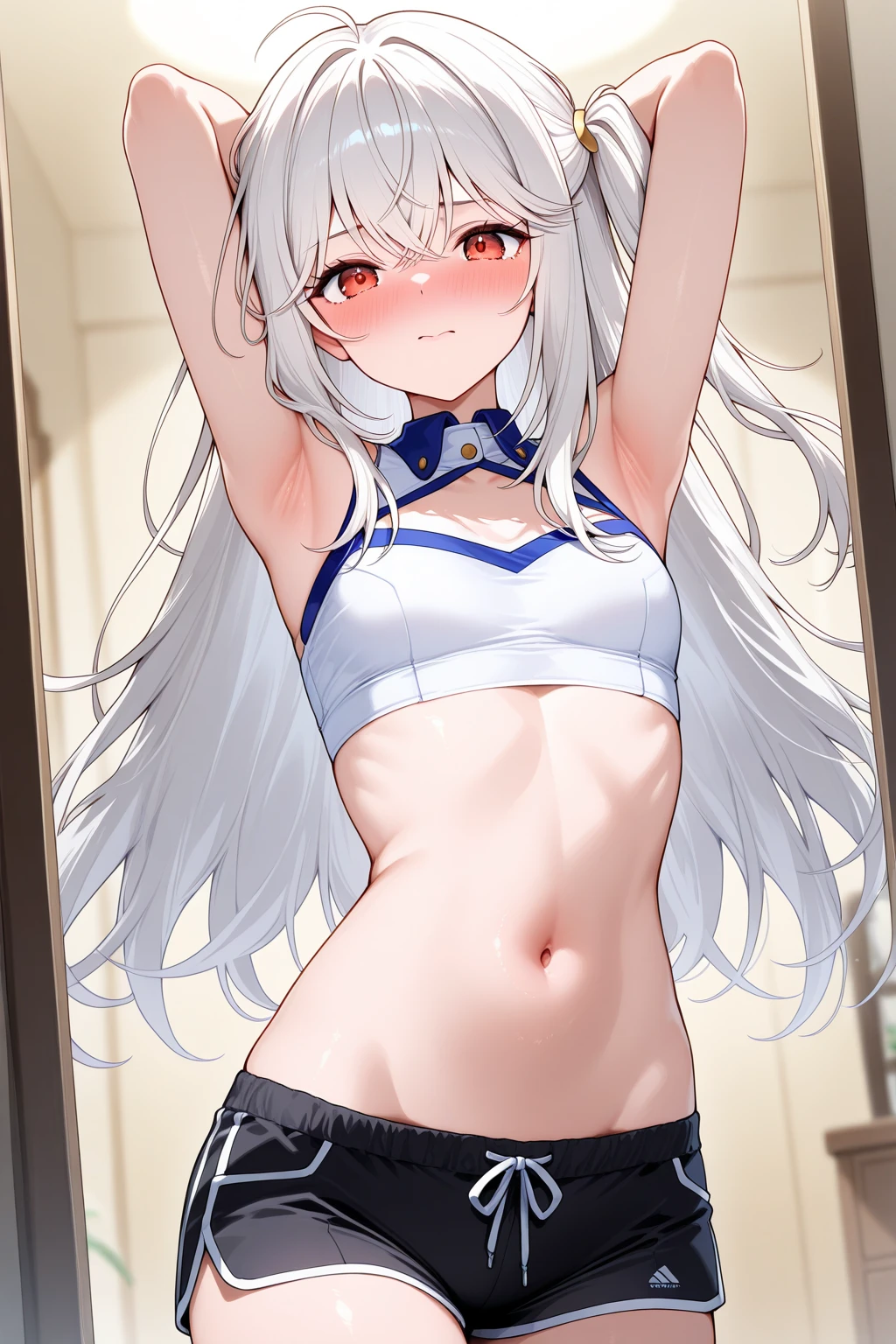 Sex with a naughty middle school student with long white hair (((Inserting a man's genitals between his legs)))