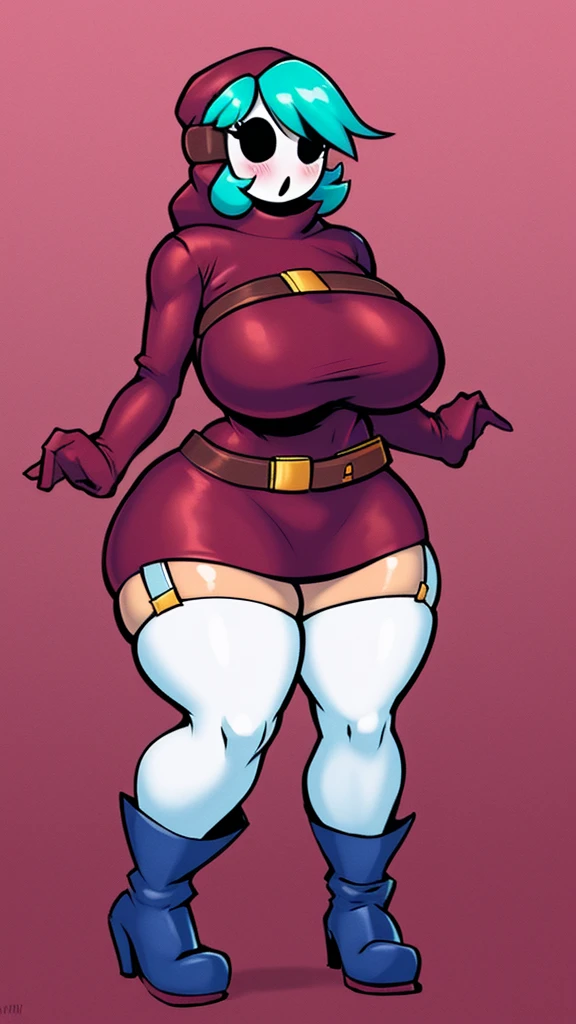 ((masterpiece)), ((best quality)), ((expressive eyes)), ((perfect face)), ((enormous XXL breasts)), ((big plump thiccness voluptuous enormous chubby body)), ((round_hips)), ((square_hips)), ((enormous wide hips)), ((hyper hips)), ((thick thighs)), ((hyper thick thighs)), ((huge thick thunder thighs)), ((voluptuous)), ((enormous voluptuous thicc hourglass figure)), ((thicc voluptuous enormous curvy body)), ((gigantic thick pear body shape)), ((enormous giant fat ass)), ass, xtrpawg, older girl, onee-san, big sister, ((hips wider than shoulders)), ((standing)), ((bimbo)), thick thighs, bottomheavy, gigantic ass, huge ass, massive thighs, big ass, ((big flesh lips)), fat, full stomach, ((dark-skinned female))