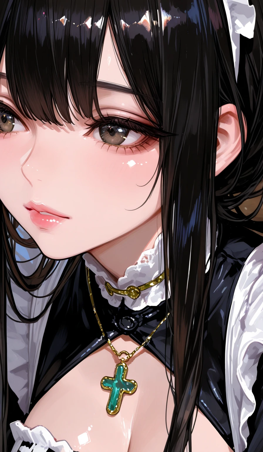 Highest quality、8k、masterpiece:1.3、Gothic Punk、The inside color is red、Black-haired、hair ornaments、Beautiful girl、creative、Dark Fantasy Style、Neogoth、Goth Fashion:1.2、High resolution、masterpiece、Highest quality、頭w:1.3、((Hasselblad Photos))、Fine skin、Sharp focus、(Cinematic lighting)、Realistic textured hair、((Black Mask)),Whole Body Ezbian、((View from below))