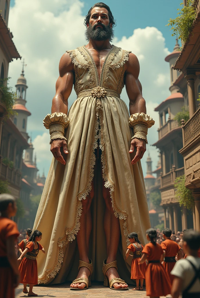 ((best quality)), ((masterpiece)), (detailed), perfect face. A hero very strong and cool walk after defeated his final boss
