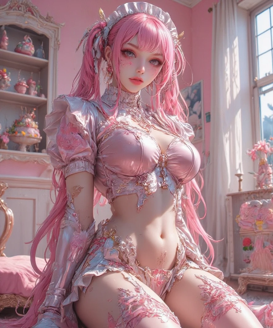 Princess Dress Color Variegated Multicolor pantiy Opening legs Prayer undergarment Sheer kirakira Nipple sheer