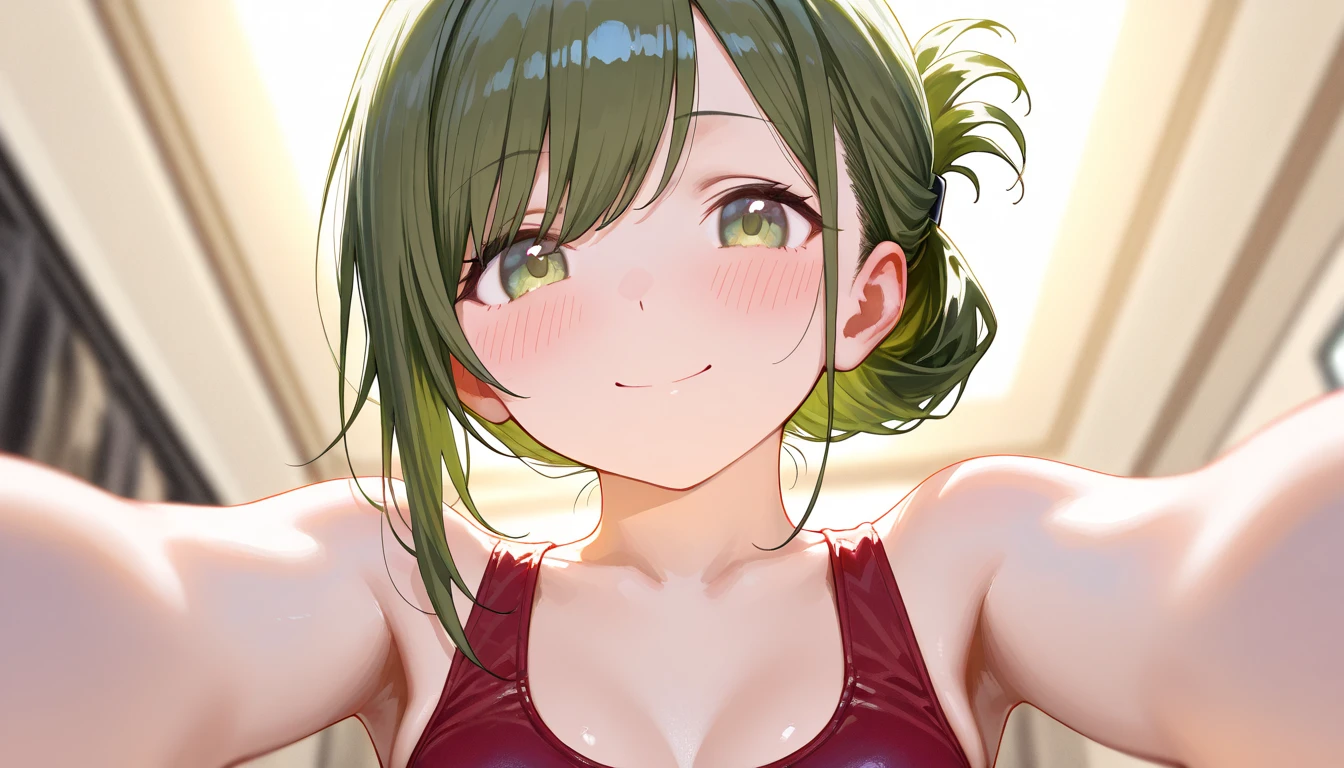 One beautiful girl、Hatsune Miku、、Small breasts, B cup、How tall are you172㎝、Weight is45㎏、Slim figure、Virtual Singer、Miku is a yoga instructor、Appeal your whole body、Taking Action、/She is work in the yoga room /Green Eyes、long green hair、Do Yoga Poses、Smiling and shining in yoga class、laugh、Very cute smile、Look at me with a gentle gaze and say hello、Artwork from above、A worldview centered around girls、draw in detail、A girl1background4Draw at a ratio of、4K、8K、Highest quality、Altitude Resolution、Ultimate Painting、Highly original works