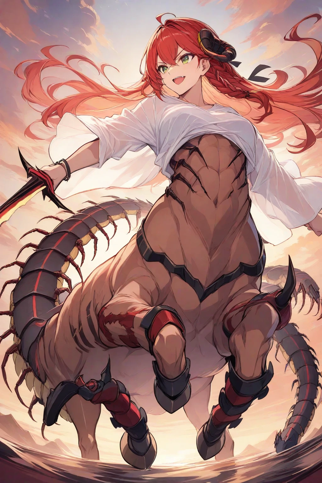 ((score_9, score_8_up)), score_7_up, score_6_up, Coqueline,(1 girl) )),(beautiful green detailed eyes), angry face, on open air,beautiful feminine fmgura,sexy ((elegant ninja armor) ),(dirty armor),((chest-fitting armor)),( armor in blood) , One, desert red canyon, (orange hair with long braids) , dirty hair on the ground,wild hair,iron armour, ( cracked armor,Ragged Armor),breastplate, upper body, day, sky,(The girl is lying on the ground), tight ripped brown bodysuit,maximally torn bodysuit, girl's hand on her stomach, Embryo Pose, ((brown cloth bracers)), (girl covered with stones), ((very ripped brown tight pants, bloody pants, torn pants at the hip,((image of a character crashing on the ground)) ,((lying dead)),((stuck in the dirt)),((the girl is partially covered with sand and stones)) ,(stones on the body),((lying on his back)), (((the tentacles of their caves envelop the girl in mucus) )), (((tentacles pull out panties))), (angle between the legs)), ((tentacles have sex with naked pussy))