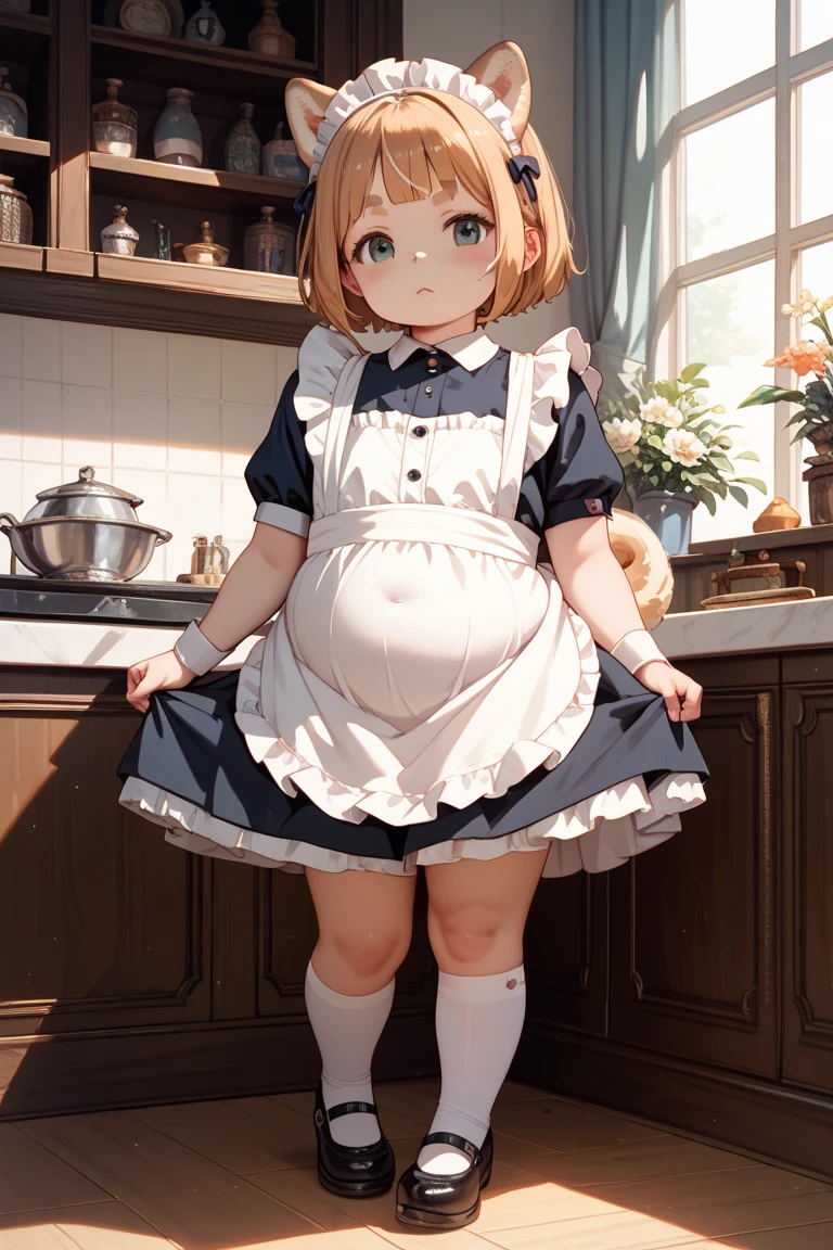 blue eyes,long eyelashes,frilly baby blue pinafore dress,standing,collared blouse,big puffy short white sleeves,hair ribbons,,big puffy diaper,frilly ankle socks,mary jane shoes,curly pigtails,blonde hair,solo,masterpiece,fullbody,(big puffy diaper),diaper cover,skirt,pacifier,teen,