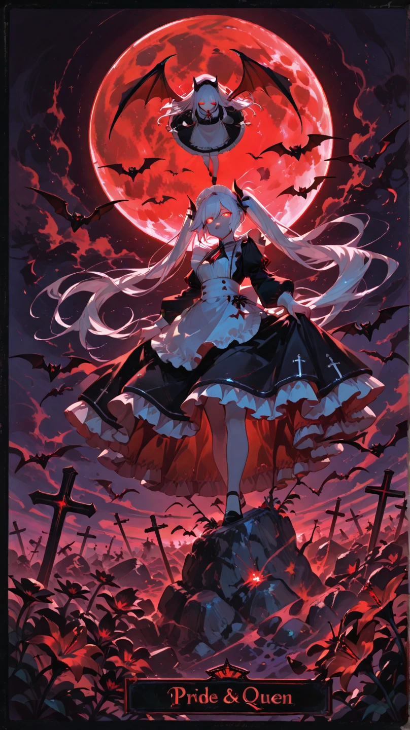 ashenhard style,ultra-detailed,highres,intricate detail,(best quality:1.2),(masterpiece:1.2),extremely detailed CG unity 8k wallpaper,illustration,original,1girl,solo,cowboy shot,vampire,bandage over one eye,white skin,twintails,blood in hair,