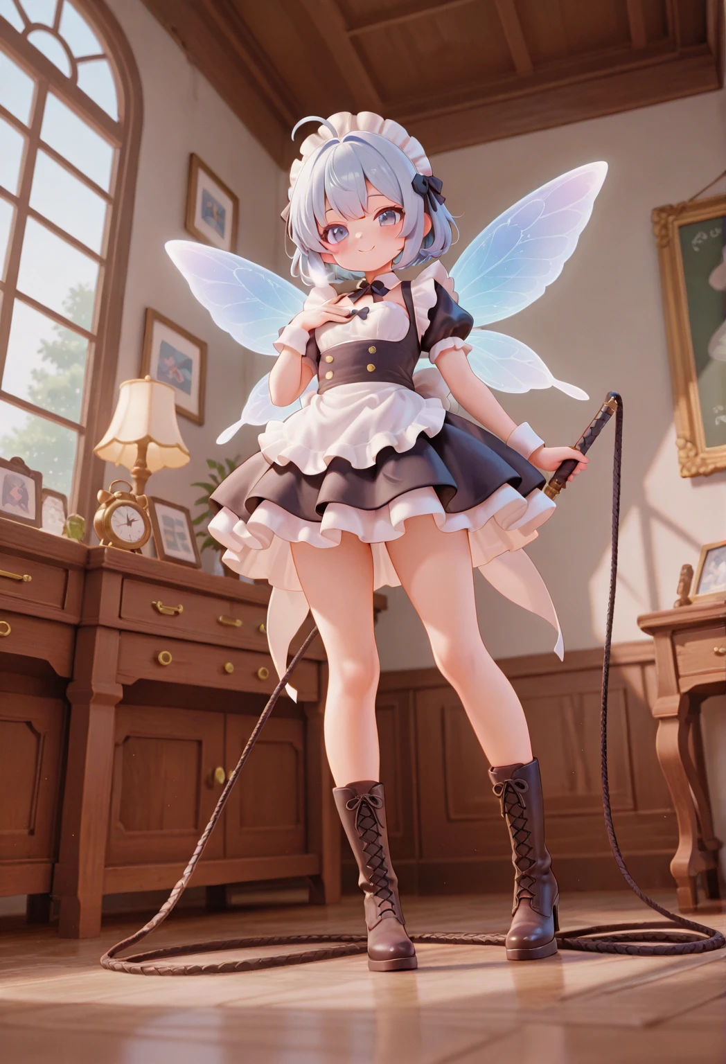 Nsfw,1girl,solo, squatting,fairy, futanari,small penis,shemale, perfect anatomy, wearing penis condom , ejaculating, sticky cum,lolita,:3,high heels