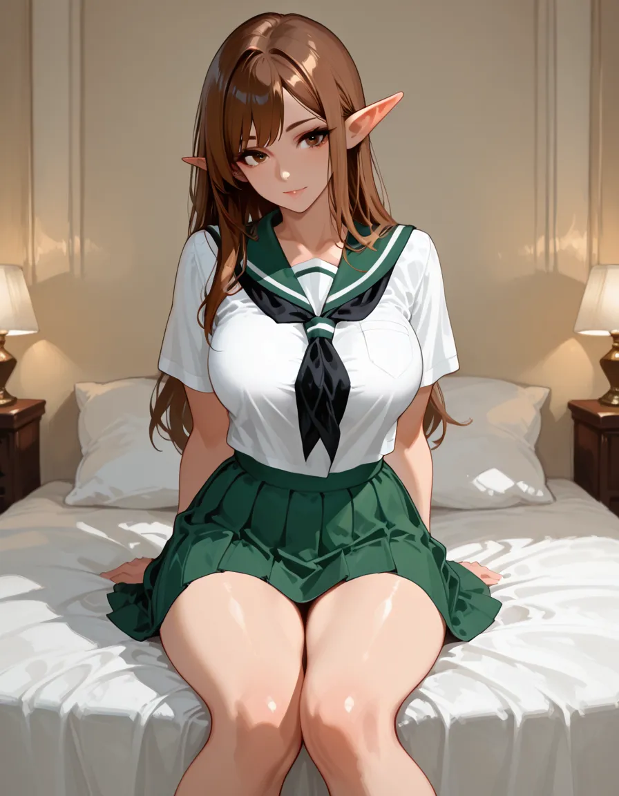 1girl,(huge breasts:1.3), on bed, bedroom, love hotel, (spread legs:1.4), spread pussy , breasts out, open mouth, m legs, masterpiece, realistic, nipples, (leg up:1.2), sexually suggestive, puffy nipples, ahegao,looking at viewer, missionary, cat lingerie, sleeping, cowboy shot, naked, arms up, , no bra, no panties, (completely nude:1.2), 5 fingers, uncensored,cervix, full-face blush,(lying,lying on bed:1.4),150cm,teenage, erect nipples, 4k, ultra hd, high resolution,15yo,sleeves past wrists, sleeves past fingers, frilled sleeves, frills, long sleeves, corset, green dress, braid, ascot, green jacket, green skirt, black thighhighs, boots, white footwear,satono diamond \(umamusume\), horse ears, horse girl, breasts out, (drop, breast milk:1.3)