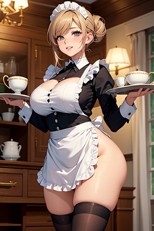 azur lane、ayanami、table top、High resolution、big and full breasts、naughty body、underwear only、See-through、throw、、whole body、Are standing、Look up at me、confused face、blush、gentle smile、black pantyhose、The shape of a woman&#39;s private parts is clearly visible、I can see your nipples、white shirt、navy check skirt、Maid clotheini skirt、Blue Gingham Check、very short skirt、restaurant、shop、bare chest、show your chest、while holding the tray、place the chest on the tray、A lot of milk comes out from the nipples、Breast milk splatters from the nipples、Pour breast milk into a glass cup、A large amount of milk spills from the nipple、White drinks、Cat ear、ponytail、sit on bed
