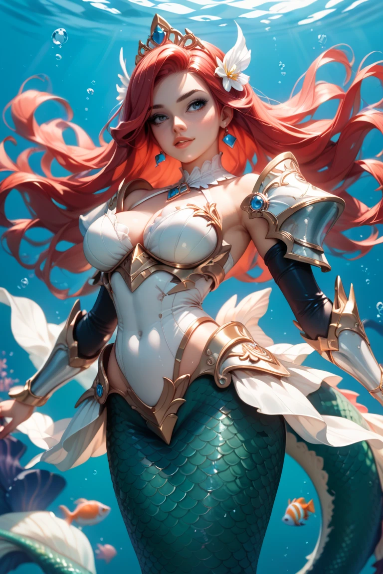 A Spearman Goldfish, weapons, fantasy world, perfect body, perfect face, HD