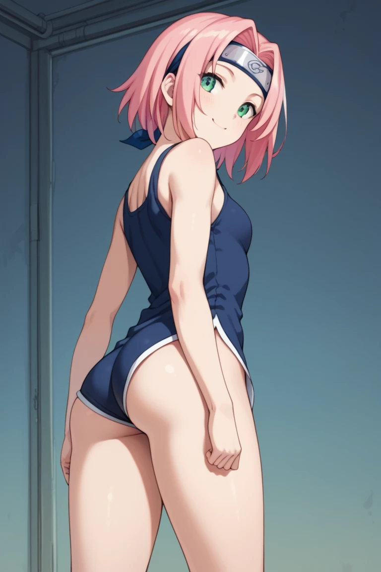 Anya Forger, showing ass, slim body, pink hair, looking at the camera, 3 years old, naked