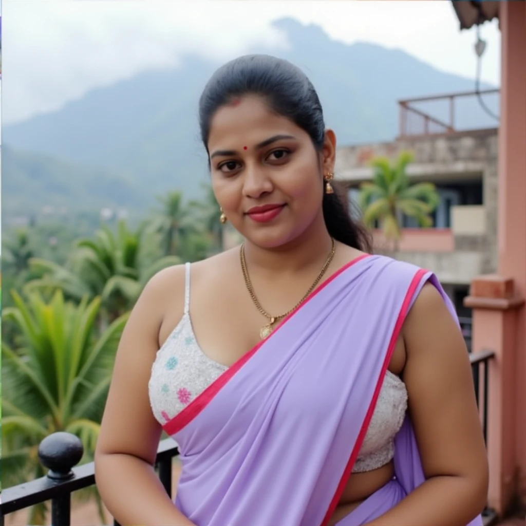 Indian woman masterpiece, best quality, ultra-detailed,, wearing hook blouse, 20 years old, (chubby cheeks:1.1), (curvy body:1.2), (bindi), An Indian beauty, charismatic, light Indian- skin, view the viewer, naughty smile, Indian village,big chest fat Chubby front doggy down big  Cleavage Village light, side lighting, ultra high resolution, best shadow, RAW, seductive look, 4k