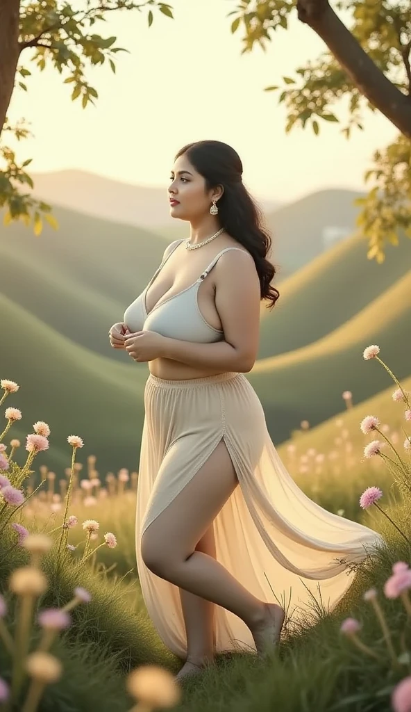 a woman padded different bra and saree,big cheeks, curvy, hourglass figure, swooping breasts, deep cleavage, open arms, sexy armpits,big penis, nipples, ass, necklace, (cinematic:1.3), intricate details, (ArtStation:1.2),there is a dirt road that is surrounded by trees and grass, german forest, lush green forest, beautiful forest scenery, lush forest landscape, lush green deep forest, beautiful forests and trees, forest scenery, forest setting, green forest, lush forest in background, lush forest, lush evergreen forest, forest clearing landscape, lush forests, beautiful forest, forested, serene forest setting,