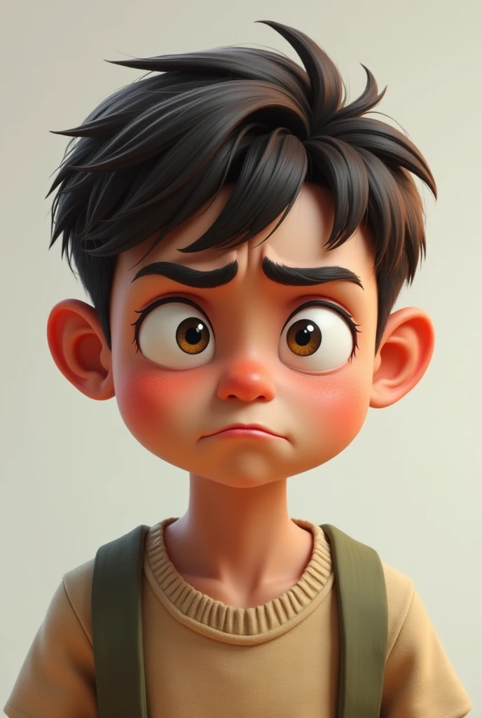 A boy with confusion