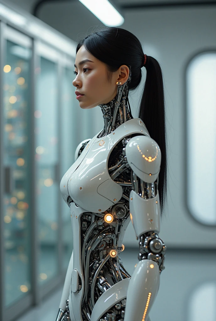 A robotic japanese school girl