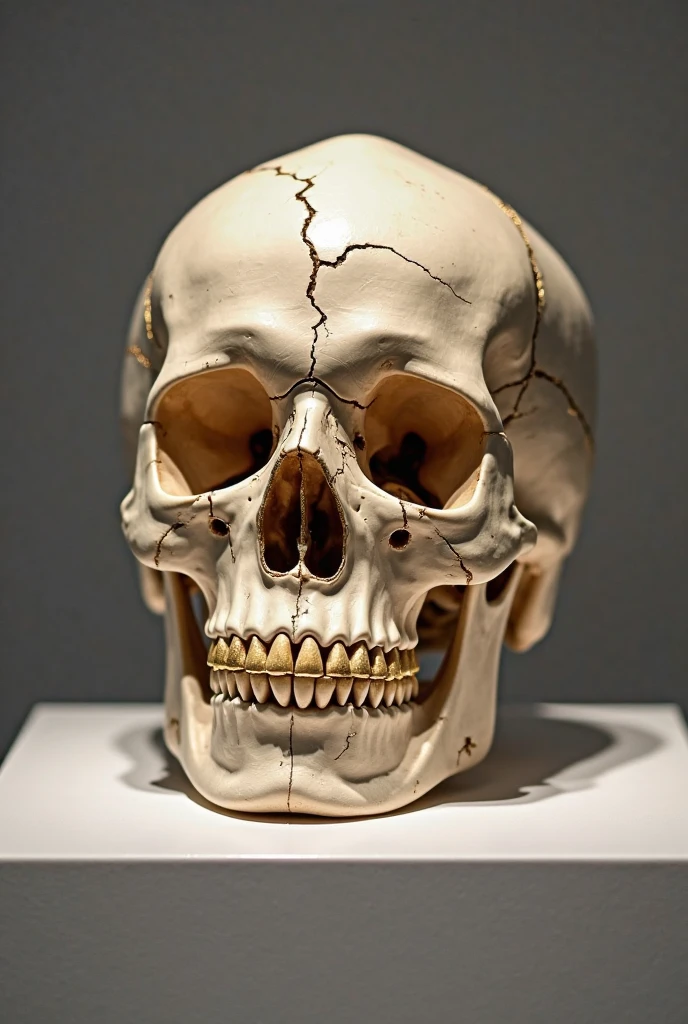 Simplistic, minimalist skull design with black background