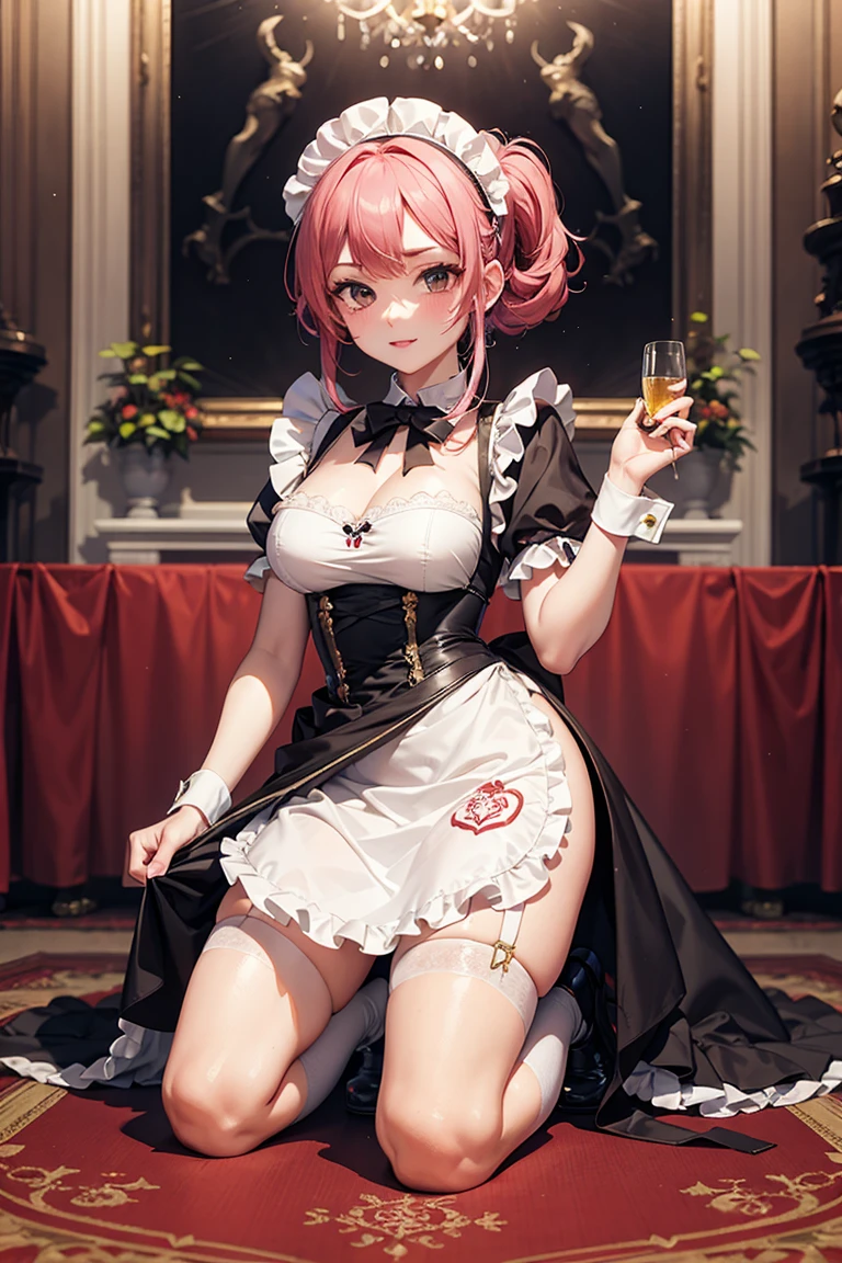 Peach-colored hair、short hairstyle、sexy for２０Female Generation、devilish look、quadratic element、animesque