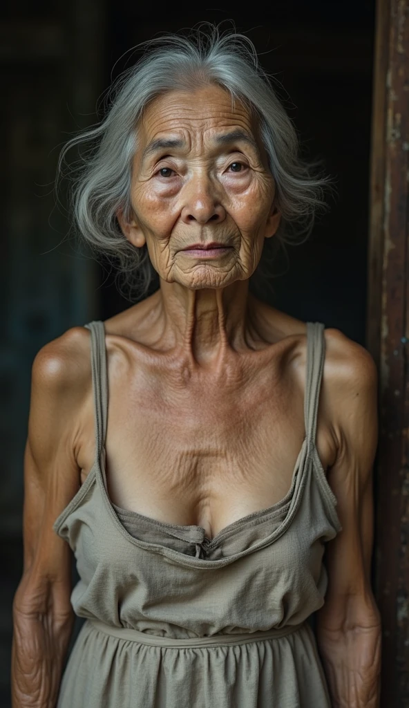 Japan 100 years old old woman aging elderly people old face gal from sexy underwear grandma gal big breasts transplant surgery
