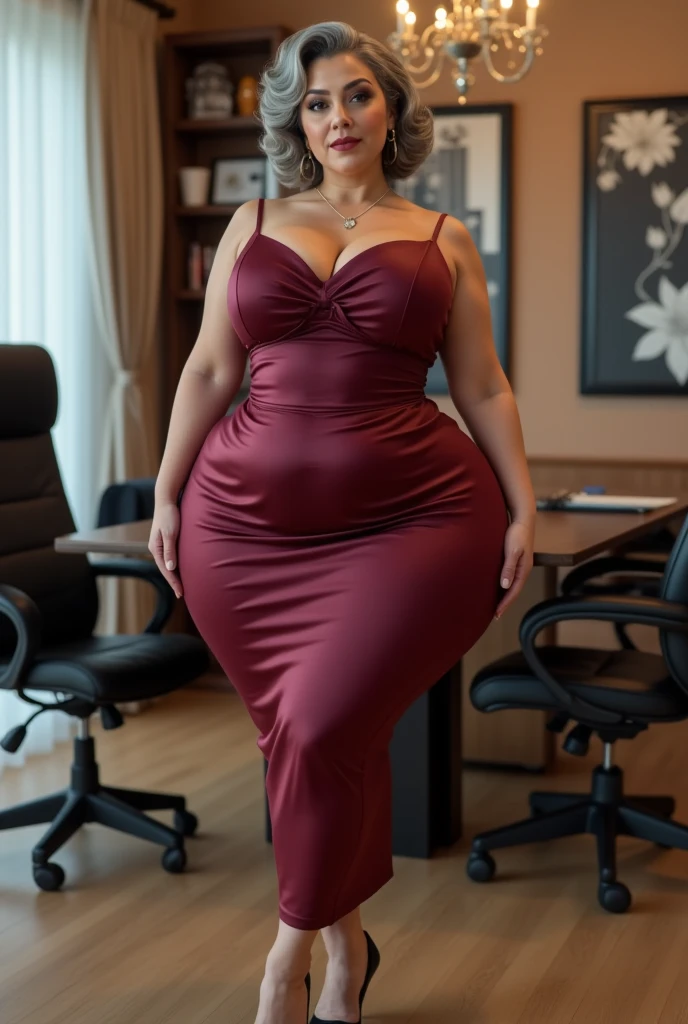 (Best quality,8k,ultra high res:1.2),(Pretty chinese-Indonesian girl),(Huge breasts:0.8),(long dress), (thick thighs:0.9), (obese body), (modern plain hijab ), (sfw), (40-year-old ), (SFW)