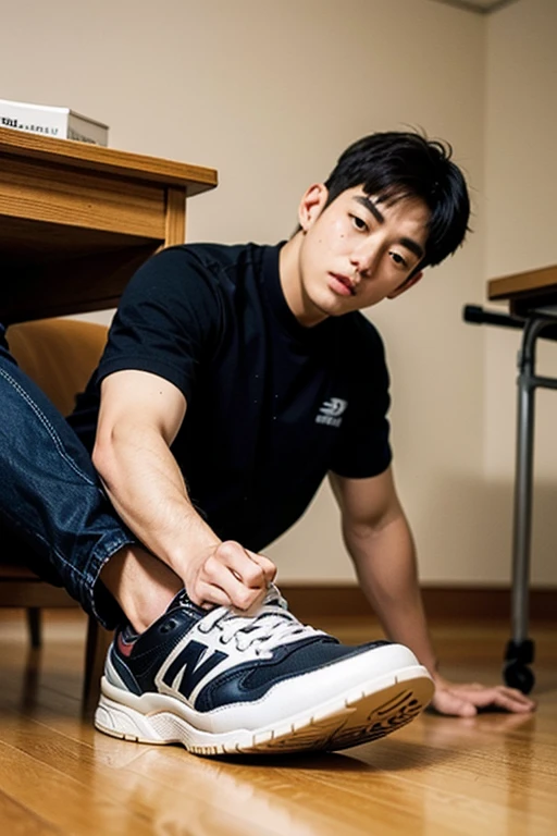 hairy legs, two block, long legs, Male, 27 years old, Japanese, wearing sexy shorts, topless , very short hair, black hair, Riding a bus, sitting on the seat, masculine boy , bodybuilder, sexy boy , epic reality , ultra realism