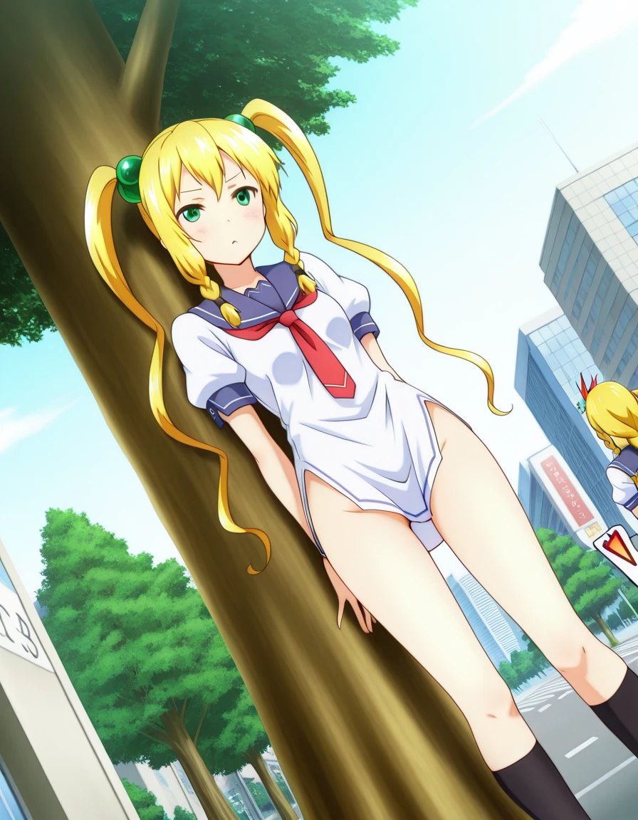 tohru,1 garota, Sozinho, vestida de maid, sorridente, fundo simples, vestido brocado, Rear view, bumbum grande, voluptuosa, Looking back, vestido justo, vestido marcando o bumbum