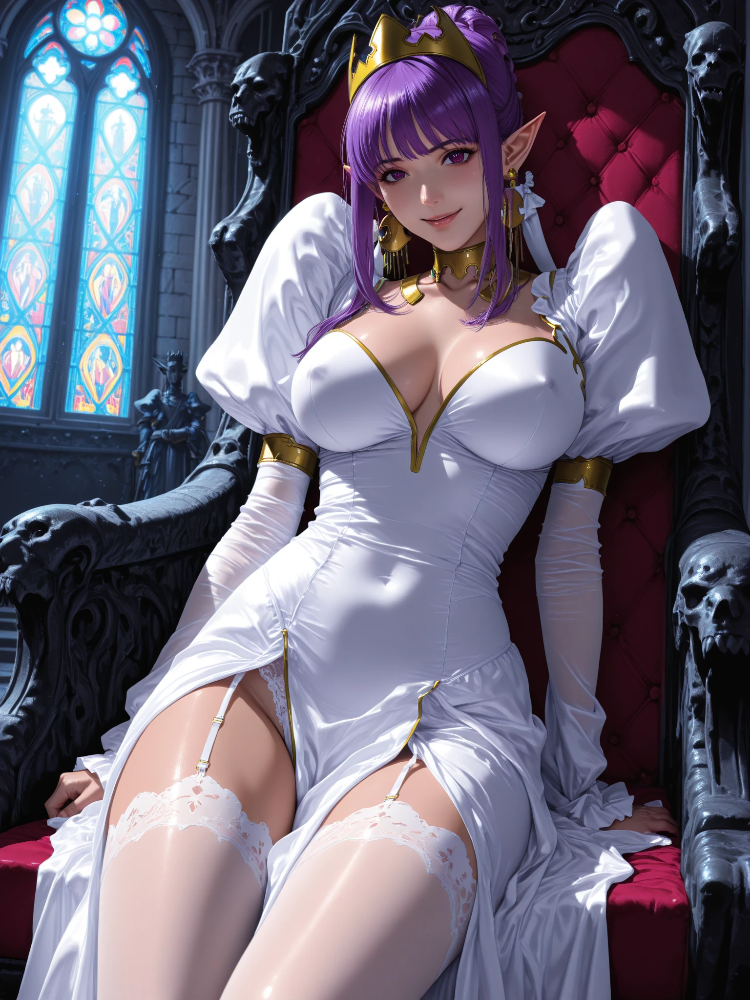 White, masterpiece, extremely detailed, better quality, Better lighting, Best shade, perfect face, белые hair, - Red Eyes, Noel Silva from Black Rain, hair, silver spear, water armor, Magic wand, water, drooling from the tongue, sensual, whole body, is sitting