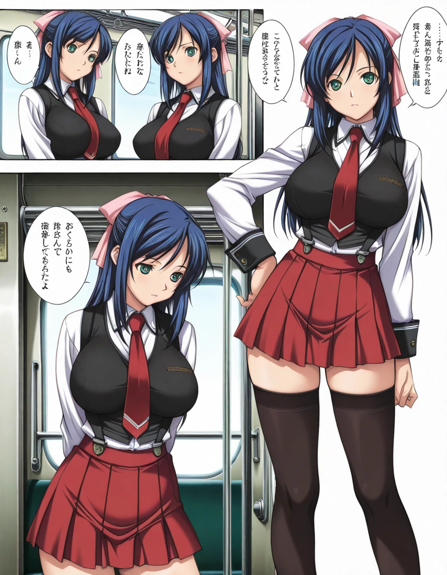 (high quality,Very detailed:1.37, High resolution), Woman, (mature:2.0), (Sakaki Yumiko:2.0), Grisaia, very long hair, (very dark purple hair:1.5), purple eyes, large breasts, military uniform, pants, (wetting herself:1.5), standing, (arms crossed:1.5), (embarrassed:1.5), (humiliation:1.5), (constricted pupils:1.5), (sweating:1.5), shaking, (trembling:1.5), (blushing:1.5), Meticulous details, (extremely detailed eys:1.37), space station, interior, science fiction, futuristic