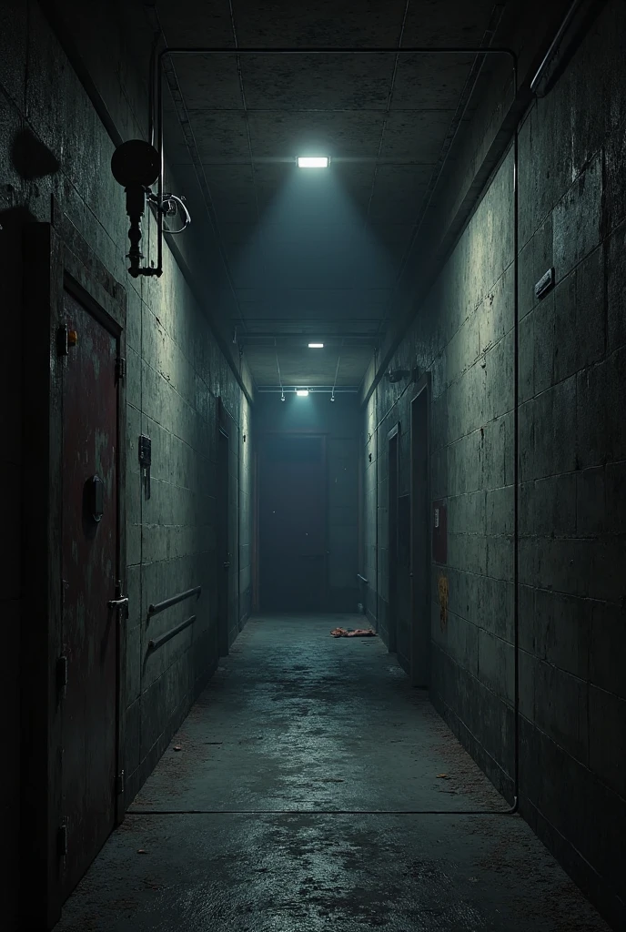 horror creepy boiler room, no lights, hyper realistic, horror, dark background, dark atmosphere, horror lighting, detailed, cinematic lighting