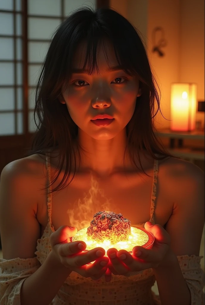 (Best quality, 8k, 32k, Masterpiece, UHD:1.2) "Generate a captivating artwork featuring a young Japanese girl model with short, sleek black hair styled in a chic bob haircut. Envision her bathed in dramatic cinematic lighting, creating an atmosphere of allure and mystery. Emphasize a romantic aesthetic vibe, showcasing the model in a poised and elegant pose that evokes a sense of intimacy and sophistication. Utilize warm and soft tones to enhance the romantic ambiance, and consider incorporating elements like flowing fabrics or flowers to add a touch of ethereal beauty. Capture the essence of romance and beauty through the model's expression, the play of light and shadows, and the overall aesthetic, creating a visually compelling and emotionally resonant piece." (perfect eyes), flawless skin, flawless face, cinematic, tight body, ((well-proportion female hands)), ((female hands with five digits)) ((Body is well proportioned)), ((chic bob haircut)), soft focus ((Short Black Hair)),